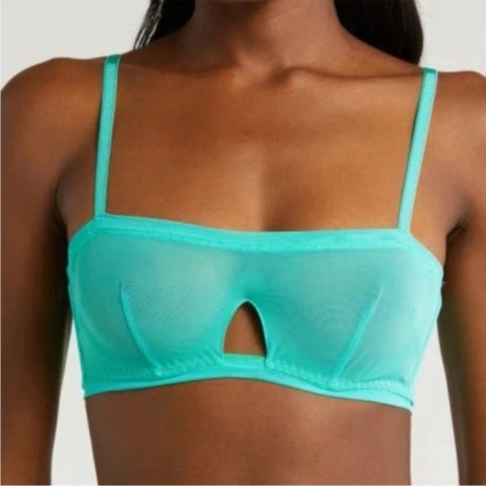 We are HAH x Free People Teal Wired Bra 30-38B